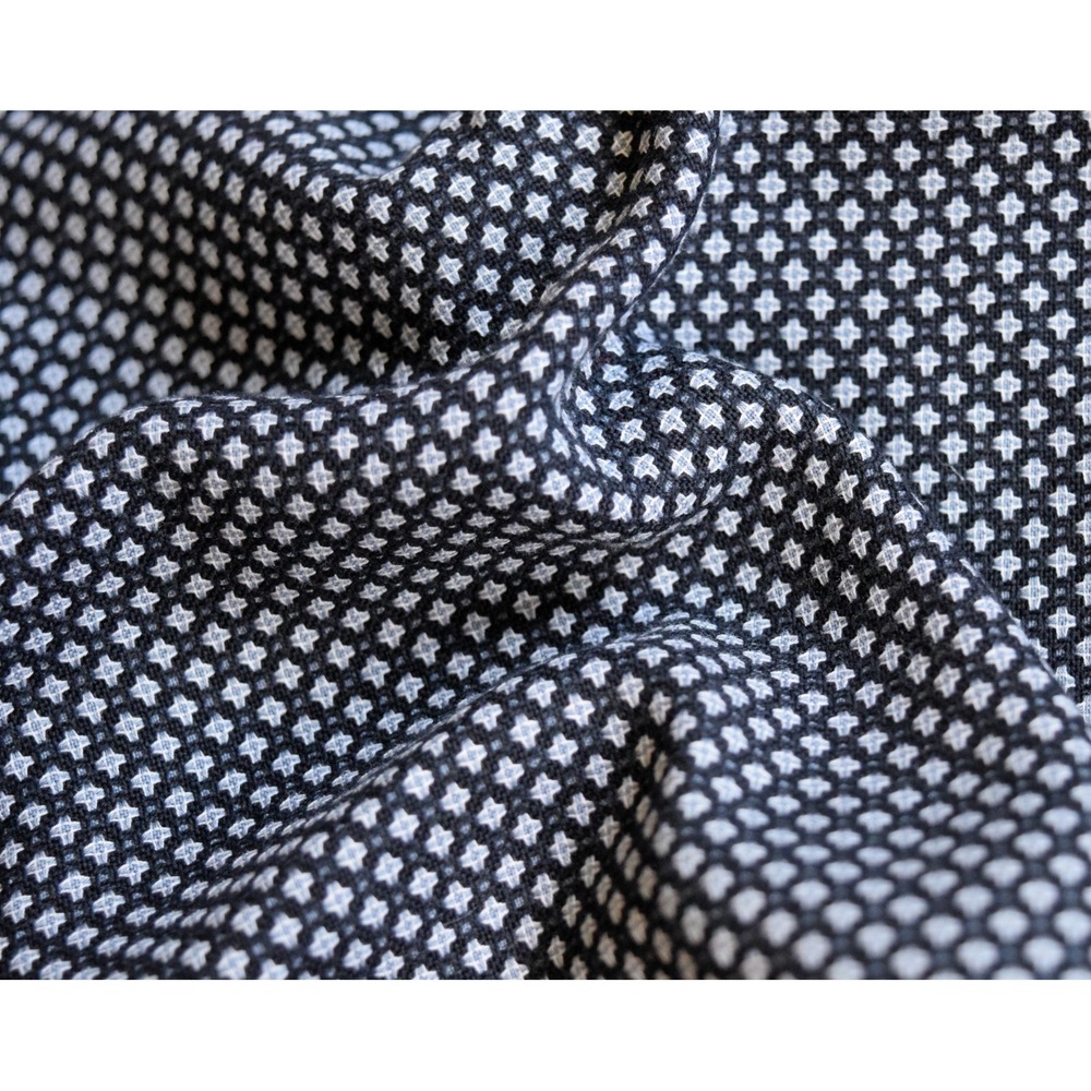 T.M. Lewin Business Casual Men L Tessitura Monti Navy Blue Egyptian Cotton Shirt - Picture 7 of 13